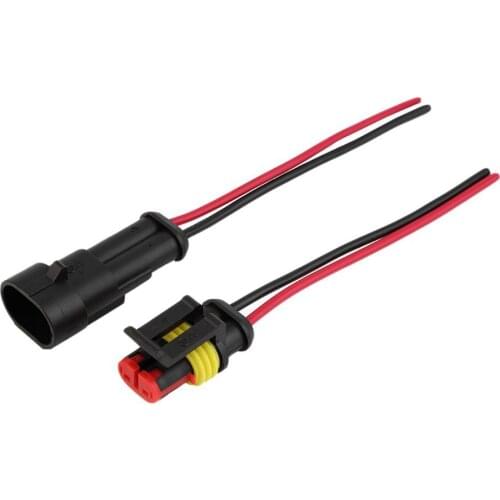 5Pcs 2-Wire 2P Car Waterproof Male Female Electrical Connectors Plug-In Car Motorcycle Scooter Marine Electrical System