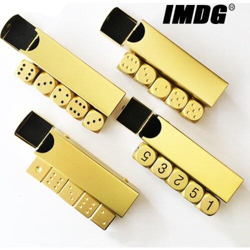 5pcs/set New Metal Dice 16mm Gold Round Corner High Quality Boutique Game Dice