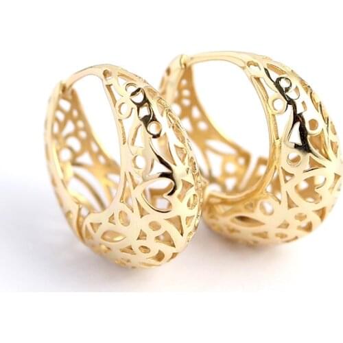 925 Sterling Silver Earring Fashion Wide Side Hollow oval Ear Ring Big Earring OL Temperament Metal Style Woman Girl Ear Jewelry