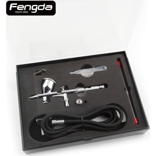 Free shipping FENGDA BD-180K double action airbrush spray gun face body painting tattoo hand tools gravity feed type air hose