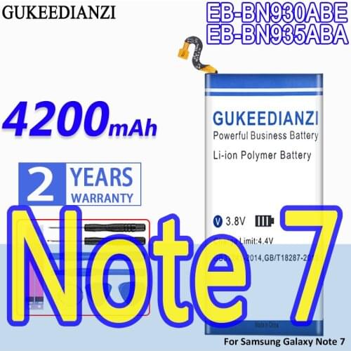 High Capacity GUKEEDIANZI Battery EB-BN930ABE EB-BN935ABA 4200mAh For Samsung Galaxy Note 7 Note7