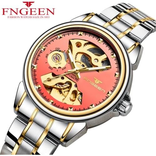 Women Watches 2020 Top Brand FNGEEN Fashion Luxury Self Wind Automatic Watch Female Hodinky Skeleton Tourbillon Mechanical Watch