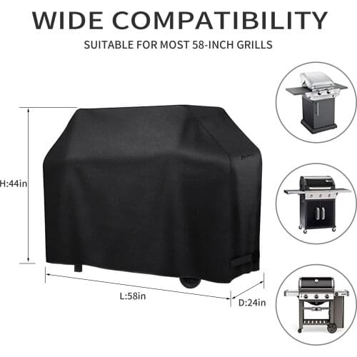 58 Inch BBQ Covers Heavy Duty 600D Premium Gas BBQ Cover Fully Waterproof Fade and Rip Resistant Large Barbecue Cover