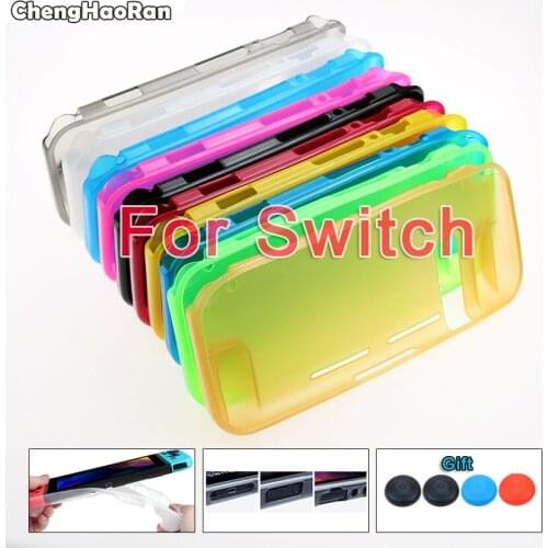 ChengHaoRan For Nintendo Switch Gamepad Soft TPU Handle Grips Case Protective Cover For Switch NS Joy-con Carry Shell with Caps