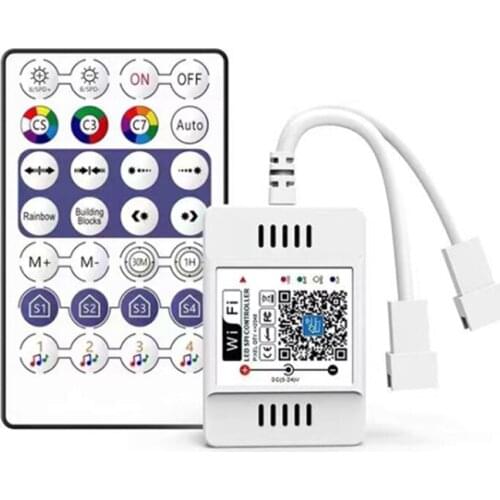 DC5-24V Wifi Symphony Music Double Head Controller 2.4G Remote Smart Phone APP Control For WS2812B WS2811 Light Strip