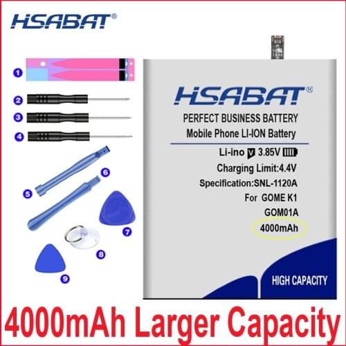 HSABAT 0 Cycle 4000mAh GM01A Battery for GOME K1 2016G68A High Quality Mobile Phone Replacement Accumulator