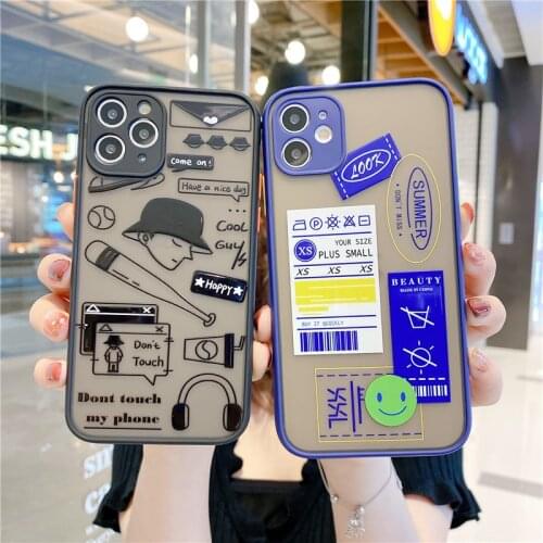 JAMULAR Luxury Art Wash Label Phone Case For iPhone 7 11 Pro XS MAX X SE 2020 XR 8 6s Plus Shockproof Cover Camera Protect Coque