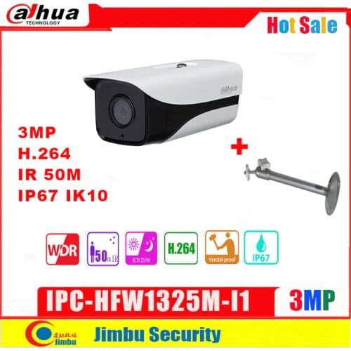 Dahua IP Camera 3MP IPC-HFW1325M-I1 H.264 IP67 ONVIF IR30M Surveillance Network bullet Camera 3DNR Day/Night