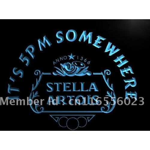 LA434- Its 5 pm somewhere Stella Artois LED Neon Light Sign home decor crafts