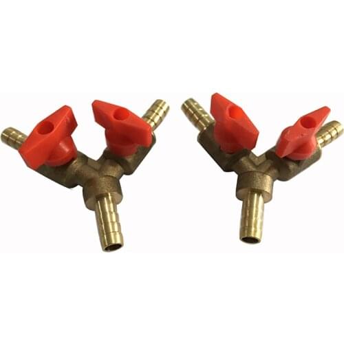 5/16" 8mm Brass Y 3-Way Shut off Ball Valve Fitting Hose Barb Fuel Gas CLAMP Tee