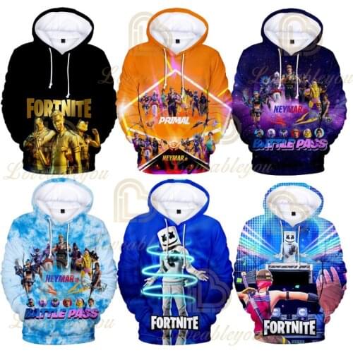Hot Sales Fortnite New Character 3D Digital Printing Hoodies Men Kids Fashion Streetwear Spring Hooded Men Sweatshirts