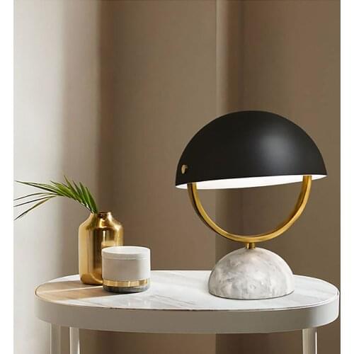 Nordic Modern Simplicity Designer Showroom Living Room Bedroom Bedside Study Creative Art Hat Marble Table Lamp Desk Light