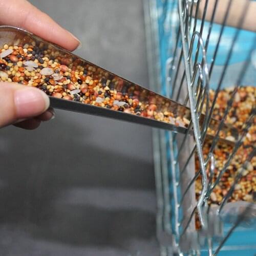 New Bird Cage Stainless Steel Feeder Inox Feeding Supply Parrot Pigeon Bird Accessory Dove Scoop Product Quail Cockatoo Bird Too