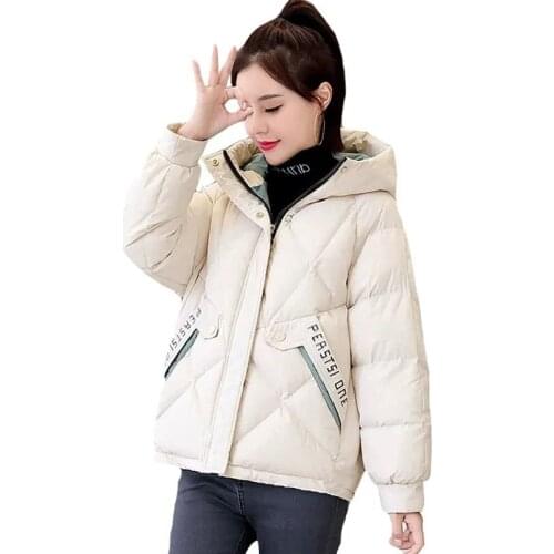 2021 New Winter Jacket Women Parkas Hooded Down Cotton Padded Outwear Female Jackets Loose Warm Short Coat Overcoat Tops A511