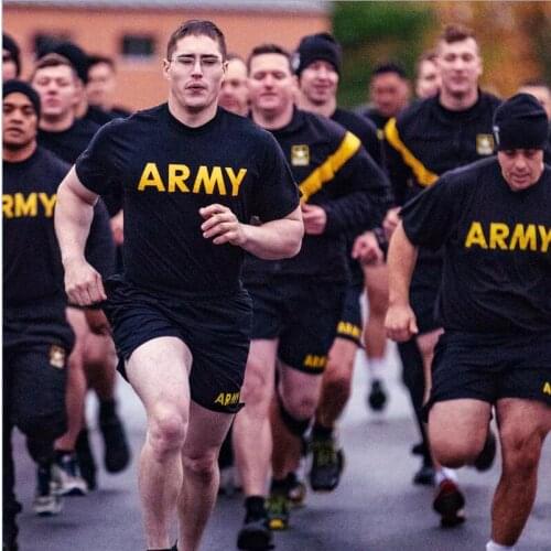 New fitness Soldiers training sports T-shirt pure cotton mens loose Size Youth Sports USA Army Fashion homemade T Shirt