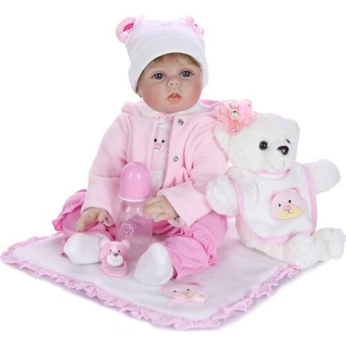 Very beautiful little girl doll 3/4 silicone bebe reborn toddler baby dolls Simulation toy for kids fashion Christmas surprise g