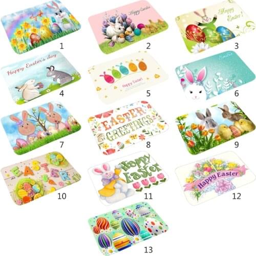 Easter Bunny Eggs Flower Cute Doormats Animal Easter Decoration Floor Mat Indoor Outdoor Entrance Bathroom Door Mats Non Slip x