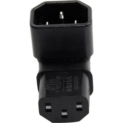 IEC Male C14 to Up Right Angled 90 Degree IEC Female C13 Power Extension Adapter