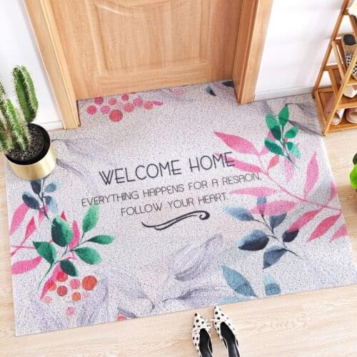 Suitable For Home Entrance Front Door Mats Carpet Bath Kitchen Mats Anti-Slip Silk Loop Rug Can Custom Size Small Floormats