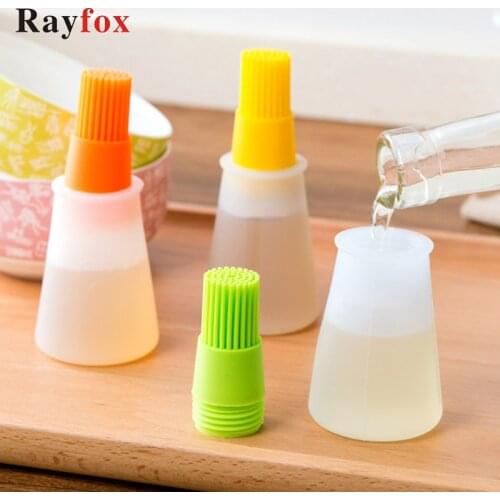 Portable Silicone Oil Bottle With Brush Baking BBQ Basting Brush Pastry Oil Brush Kitchen Baking Honey Oil barbecue Tool Gadgets