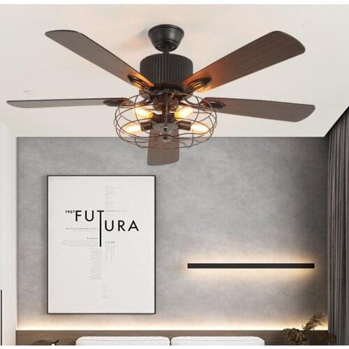 Retro Simple Fan Pendant Light Modern Industrial Style Living Room Dining Room Fan Chandelier LED indoor Fan Light