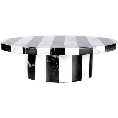 Light Luxury Marble Black And White Stripes Environmental Protection Resin Tray Kitchen Fruit Bowl Soft Decoration