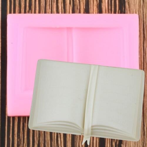 School Book Reading Silicone Mold Sugarcraft Chocolate Fondant Cake Decorating Tools Polymer Resin Clay Mould