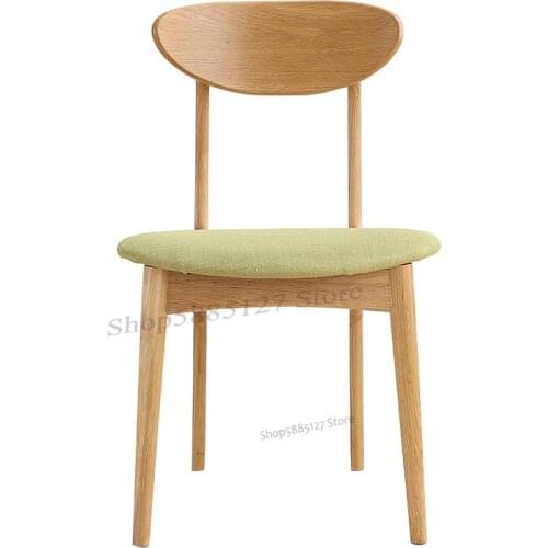 Nordic Solid Wood Dining Chair Small Apartment Chair Leisure Coffee Conference Desk Oak Chair Removable And Washable Butterfly C