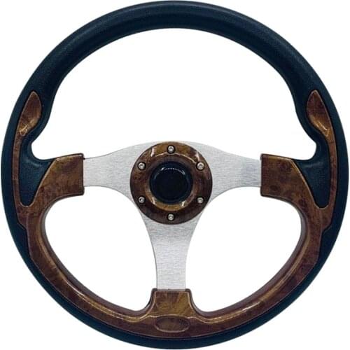 Sport Steering Wheel with Logo 4 Colors 14 inch PU Metal Auto Racing Steering Wheel Classic Drifting