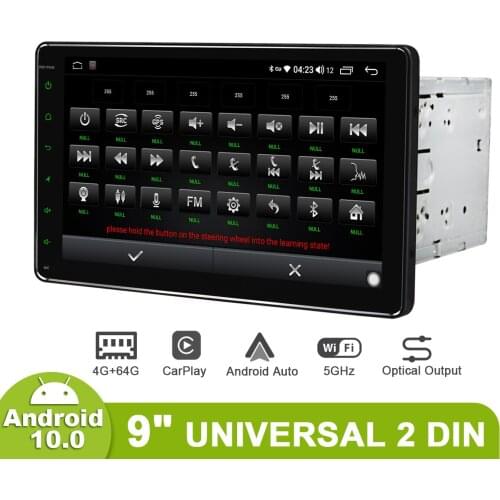 2Din 9" Universal Android1 Car Stereo Radio 1280*720 Carplay DSP GPS SPDIF Subwoofer 5GWiFi 4G SIM Bluetooth 5.1 Fast Boot DAB