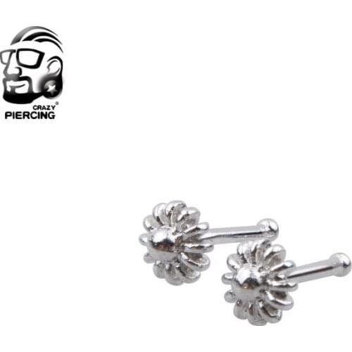 Nose Ring Jewelry Men Women Trendy Septum and 0.8*8mm Nose Piercing Flower Nose Hoop Rings Body Piercing Men Jewelry