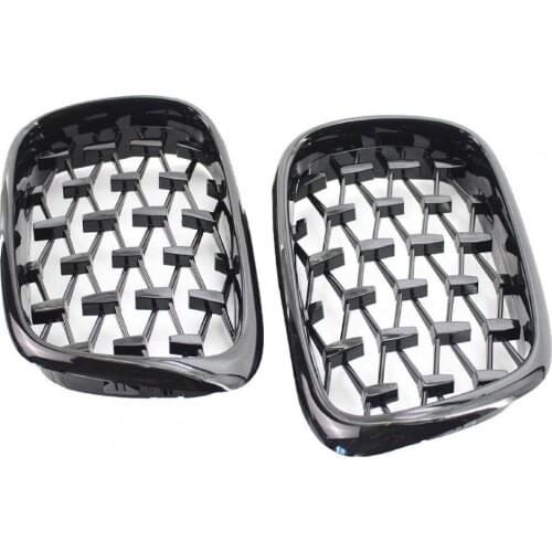 1Pair Auto Grilles Reliable Modification ABS Glossy Black Hood Kidney Grill 51137005837 51137005838 for BMW 5 Series E39 99-03