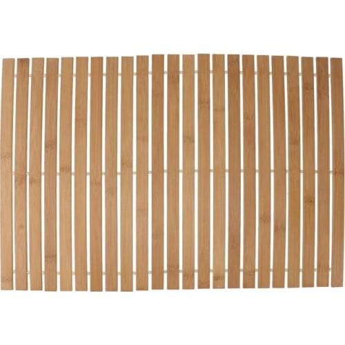 1 Pc Wooden Stripe Bath Mat Bath Shower Pad Non-Slip Mats Antiskid Mat for Home Bathroom Use (Wood Color)