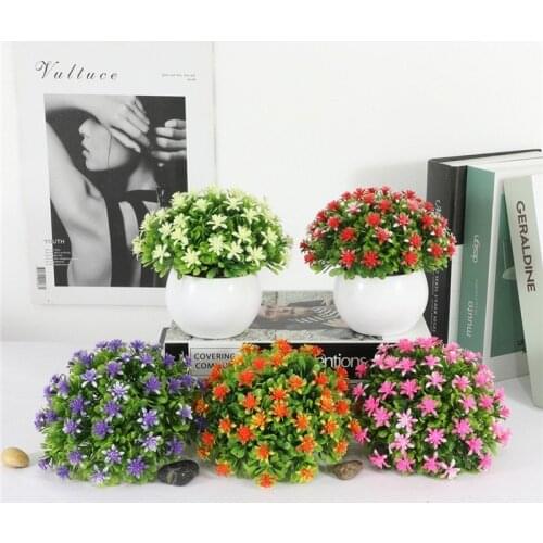 1pc Artificial Gypsophila Potted Plastic Flower DRY Table Ornaments Home Hotel Craft Green Plant Decorative Simulation Bonsai