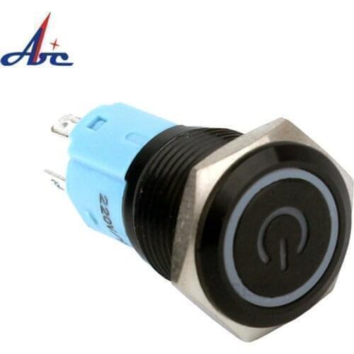 1pcs 16mm 3V-220V Black Oxide Metal Push Button Switch with LED Lamp Waterproof Car / Computer Modification Momentary/Latching