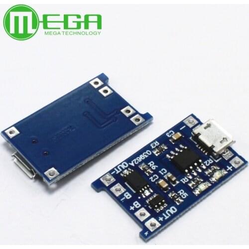 10Pcs/lot 5V 1A Micro USB 18650 Lithium Battery Charging Board Charger Module+Protection Dual Functions
