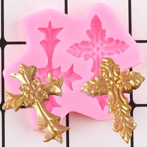 3D Cross Silicone Mold DIY Cake Decorating Tools Cupcake Topper Fondant Molds Candy Chocolate Gumpaste Moulds Clay Resin Mould