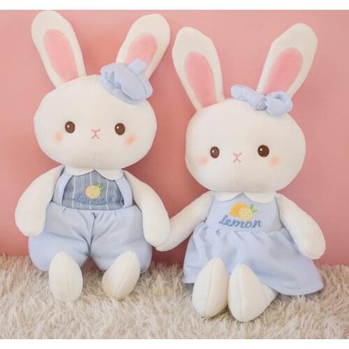 40CM × 14CM Blue Soft Cute Sea Salt Lemon Rabbit Plush Stuffed Toy Baby Girl Birthday Gift