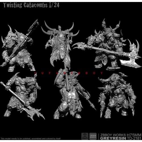 75mm Resin Fiugre Kits Minotaur (5 Sets) Resin Soldier Model Self-assembled TD-2181