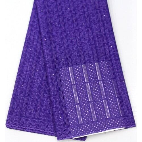 Purple Color African Swiss Voile Lace Fabric High Quality Wedding 2018 Cotton Dry Lace Fabric Embroidery African Voile Lace ZDDY