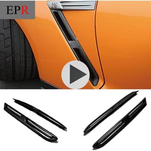 Car-styling For Nissan R35 GTR Carbon Fiber OEM Front Fender Vent Glossy Fibre Wheel Arch Flare Auto Racing Body Kit Accessories