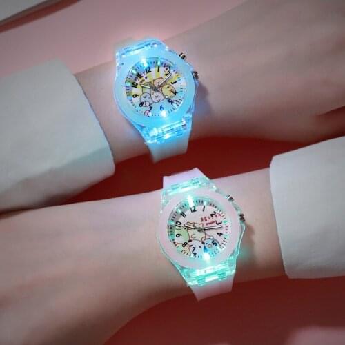 New Cartoon Flash Light Kids Watch for Boys Rubber Strap Cute Princess Children Girls Watches with Light Watches Kids
