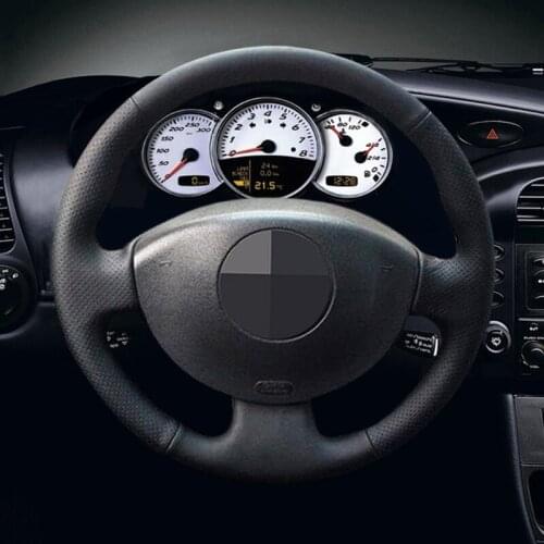 Black Artificial Leather Car Steering Wheel Cover for Renault Megane 2 2003-2008 Kangoo 2008 Scenic 2 2003-2009