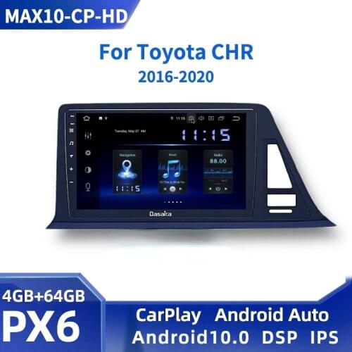 Android10.0 Car Radio for Toyota C-HR 2016 2017 2018 Multimedia Player GPS Navi DSP CarPlay 1280*720 IPS Screen 4GB+64GB TDA7850