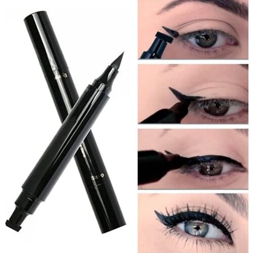 Double-ended Liquid Eyeliner Pen Lasting Waterproof Fast Dry Black Pencil Cosmetic Eye Liner Smooth 2 In1 Eye Liner Eye Makeup