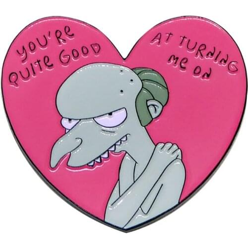 Mr. Burns enamel pin funny quote badge heart shaped brooch cartoon decor
