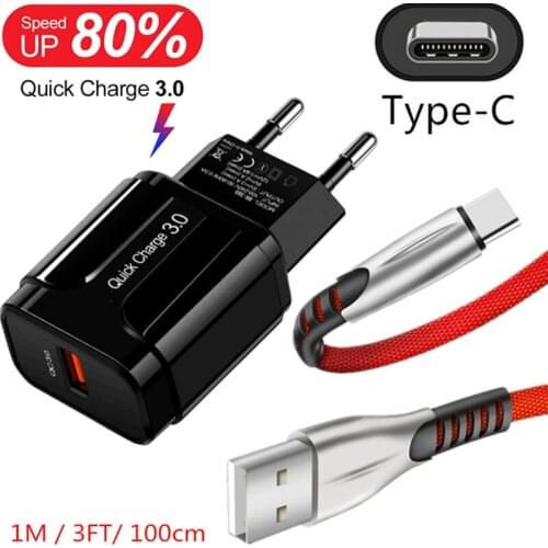 Type C USB Cable Fast Charging USB Phone Charger Adapter Data Cables For Samsung Galaxy S20 S21 S10 Xiaomi Huawei oneplus Cable