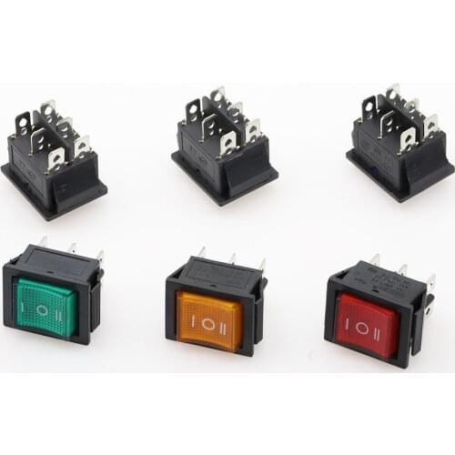 KCD4 Rocker Switch ON-OFF 2 Position 4 Pins /6 Pins Electrical equipment With Light Power Switch Switch cap 16A 250VAC/ 20A 125V