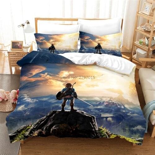 Zelda Games 3d Pattern Duvet Cover Set with Pillowcases Single Double Twin Full Queen King Size Bedding Sets for Bedroom Decor