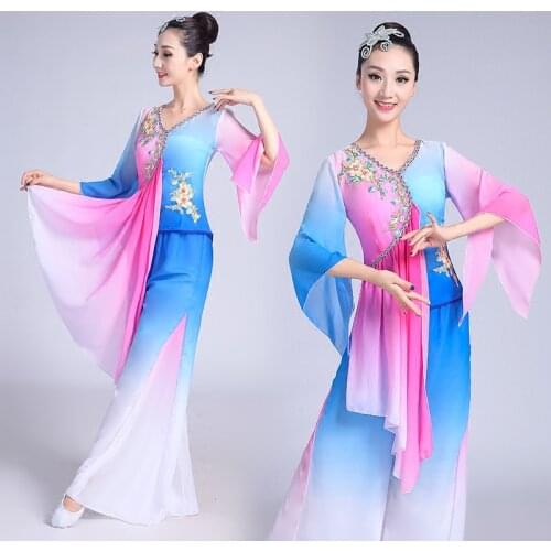 Hanfu new style hmong clothes classical national costumes Yangko clothing stage performance clothing costumes dance costume